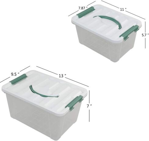Jekiyo Clear Latching Box, Plastic Storage Bin, 2 Packs(6 Quart&14 Quart) in Saudi Arabia