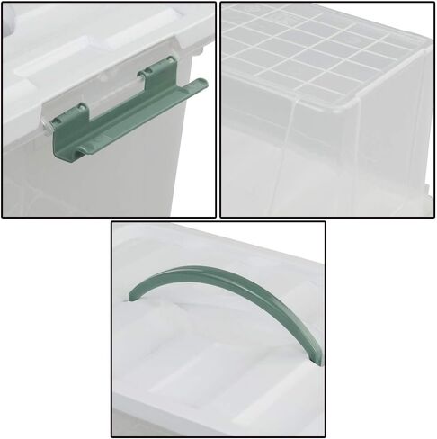 Jekiyo Clear Latching Box, Plastic Storage Bin, 2 Packs(6 Quart&14 Quart) in Saudi Arabia