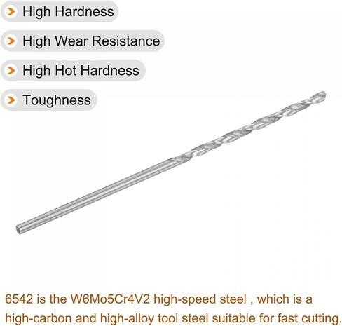 uxcell 10 Pcs 0.2mm HSS(High Speed Steel) W6542 Micro Drill Bits, Fully Ground Jobber 21mm Length Drill Bit for Mild Steel Copper Aluminum in Saudi Arabia