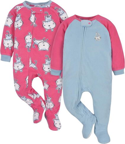 Gerber Baby Girls 2-Pack Fleece Pajamas in Saudi Arabia