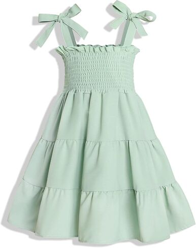 YOUNGER TREE Toddler Baby Girls Rainbow Dress Princess Sleeveless Halter Beach Tutu Sundress in Saudi Arabia