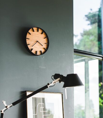 Wall Clock - Modern Wood Home Decoration Steel + Wood One Size Ash in Saudi Arabia