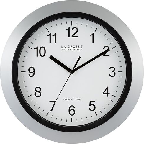 La Crosse Technology WT-3129S 12 Inch Atomic Analog Wall Clock-Silver, 12" in Saudi Arabia