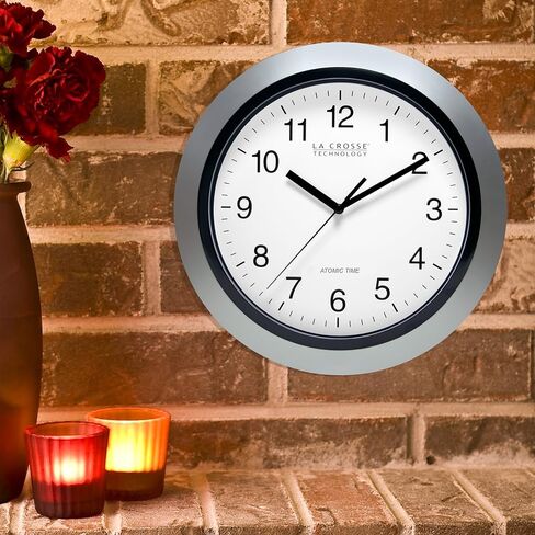La Crosse Technology WT-3129S 12 Inch Atomic Analog Wall Clock-Silver, 12" in Saudi Arabia