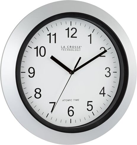 La Crosse Technology WT-3129S 12 Inch Atomic Analog Wall Clock-Silver, 12" in Saudi Arabia