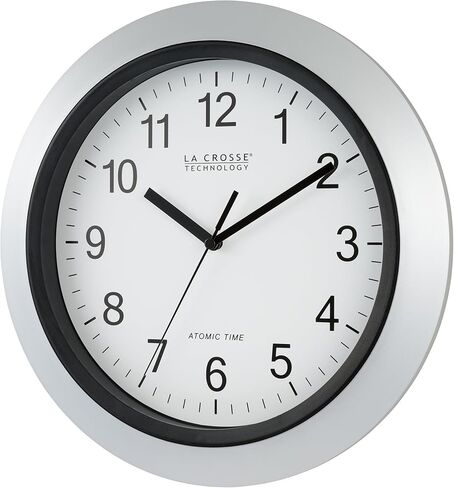 La Crosse Technology WT-3129S 12 Inch Atomic Analog Wall Clock-Silver, 12" in Saudi Arabia