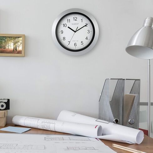La Crosse Technology WT-3129S 12 Inch Atomic Analog Wall Clock-Silver, 12" in Saudi Arabia