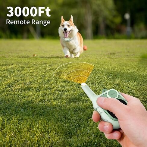 طوق تدريب الكلاب من بيتوري - طوق صدمات بطول 3000 قدم مع جهاز تحكم عن بعد للكلاب المتوسطة الصغيرة بوزن 5-100 رطل، طوق تدريب مقاوم للماء وقابل لإعادة الشحن IPX7 مع صوت تنبيه، اهتزاز (1-8)، صدمة آمنة (0-32) in Kuwait