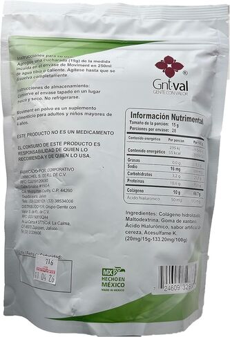 Moviment, Colágeno Hidrolizado + Ácido Hialurónico, Suplemento Alimenticio, Sin Azucar, Sabor Cereza. in Saudi Arabia