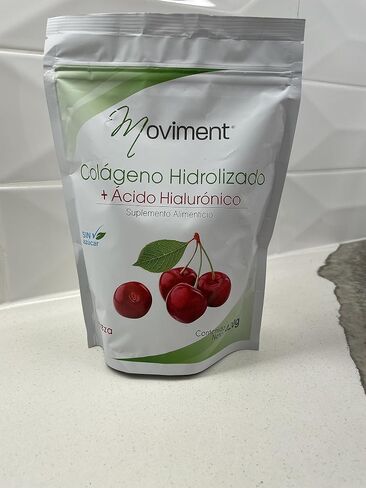 Moviment, Colágeno Hidrolizado + Ácido Hialurónico, Suplemento Alimenticio, Sin Azucar, Sabor Cereza. in Saudi Arabia