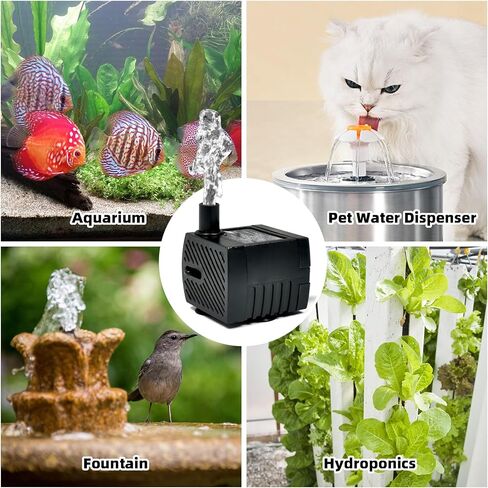 VERABE Mini Submersible Water Pump, Small Fountain Pump (2.5W 160L/H) for Aquarium Fish Tank, Tabletop Fountain, Pet Fountain, Hydroponics in Kuwait