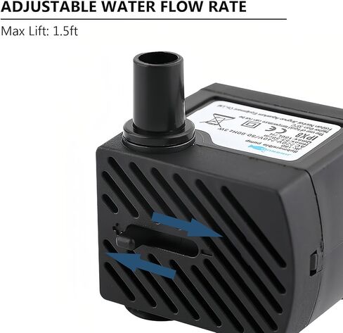 VERABE Mini Submersible Water Pump, Small Fountain Pump (2.5W 160L/H) for Aquarium Fish Tank, Tabletop Fountain, Pet Fountain, Hydroponics in Kuwait