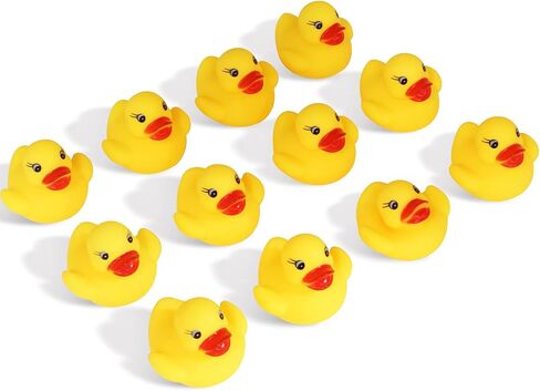 الجدة مكان 12pcs المطاط بطة تعويم البط حمام الطفل لعبة دش، البط حمام صغير أصفر للأطفال الصغار والأطفال هدية عيد ميلاد حزب لصالح حوض الاستحمام الديكور in Saudi Arabia