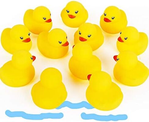 الجدة مكان 12pcs المطاط بطة تعويم البط حمام الطفل لعبة دش، البط حمام صغير أصفر للأطفال الصغار والأطفال هدية عيد ميلاد حزب لصالح حوض الاستحمام الديكور in Kuwait
