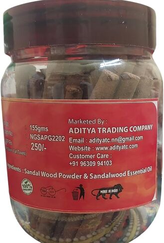 سيدهاك أعواد بخور خشب الصندل العضوي | أعواد بخور Dhoop المصنوعة يدويًا | مخاريط بخور خشب الصندل الطازجة، 50 قطعة in Kuwait