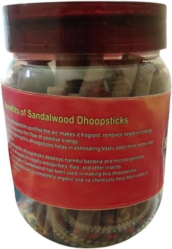 سيدهاك أعواد بخور خشب الصندل العضوي | أعواد بخور Dhoop المصنوعة يدويًا | مخاريط بخور خشب الصندل الطازجة، 50 قطعة in Kuwait
