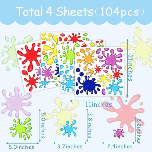 Colorful Paint Splatter Wall Stickers Inspirational Motivational Phrase Wall Decals Color Paint Hand Print Wall Stickers Splash Splotch Wall Decals for Kids Room Playroom Classroom Decor in Kuwait