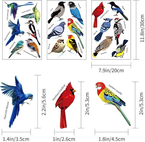 ملصقات حائط للطيور الطنانة الجميلة من AIYINGYING ملصقات جدارية للطيور الطنانة قابلة للإزالة لنافذة غرفة النوم وغرفة المعيشة والمكتب وغرفة الأطفال وديكور المنزل، 18 ملصق حائط على شكل طيور كبيرة ملصقات حيوانات in Kuwait