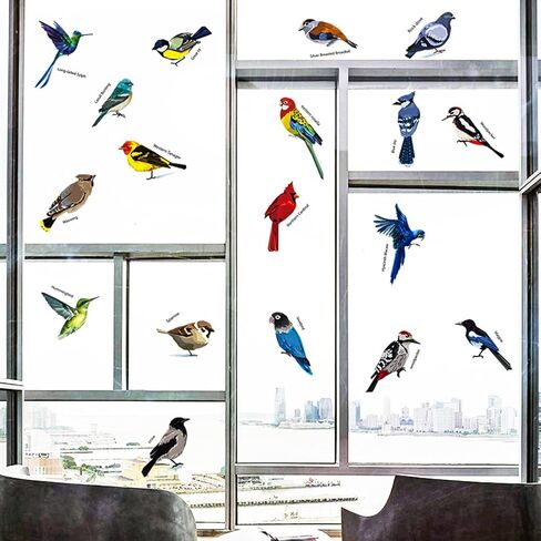 ملصقات حائط للطيور الطنانة الجميلة من AIYINGYING ملصقات جدارية للطيور الطنانة قابلة للإزالة لنافذة غرفة النوم وغرفة المعيشة والمكتب وغرفة الأطفال وديكور المنزل، 18 ملصق حائط على شكل طيور كبيرة ملصقات حيوانات in Kuwait