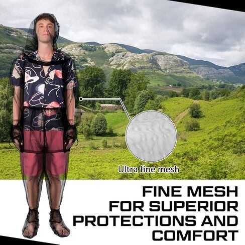 2 Sets Mosquito Net Suit Tick Net Pants Jacket Mittens and Socks Insect Proof Body Clothing Outdoor Hunting Camping Climbing in Saudi Arabia