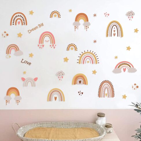 ملصقات جدارية بألوان قوس قزح بوهو كبيرة بألوان قوس قزح لتزيين الحائط للفتيات وغرفة نوم الأطفال وغرفة الرعاية النهارية وغرفة اللعب in Kuwait
