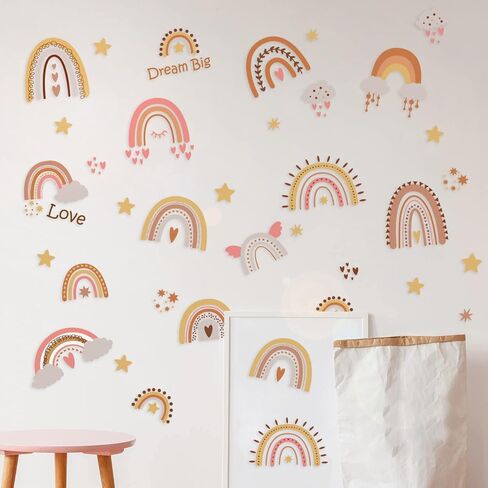 ملصقات جدارية بألوان قوس قزح بوهو كبيرة بألوان قوس قزح لتزيين الحائط للفتيات وغرفة نوم الأطفال وغرفة الرعاية النهارية وغرفة اللعب in Kuwait