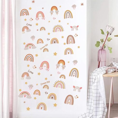 ملصقات جدارية بألوان قوس قزح بوهو كبيرة بألوان قوس قزح لتزيين الحائط للفتيات وغرفة نوم الأطفال وغرفة الرعاية النهارية وغرفة اللعب in Kuwait