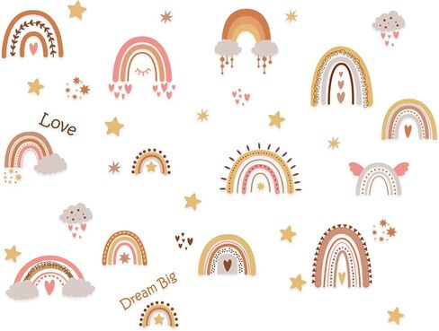 ملصقات جدارية بألوان قوس قزح بوهو كبيرة بألوان قوس قزح لتزيين الحائط للفتيات وغرفة نوم الأطفال وغرفة الرعاية النهارية وغرفة اللعب in Kuwait