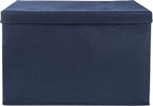 Sammy & Lou Collapsible Felt Soft Toy Box for Toddlers Toy Storage Organizer with Handles and Hinged Lid, 22 x 14.5 x 15 inches, Navy in Saudi Arabia