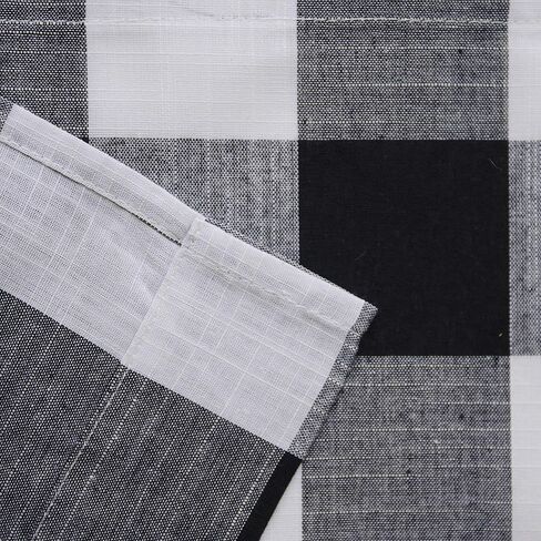 Creativesfun Rod Pocket Black Cream Checks Kitchen Tiers Set (Tiers 26 X 24 -Inch 2P, Black & Cream) in Saudi Arabia