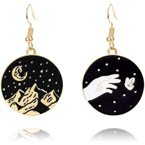 MALOYANVE Dangle Drop Earrings for Women Girl Personalized Planet earrings Jewelry Saturn Blue Tone