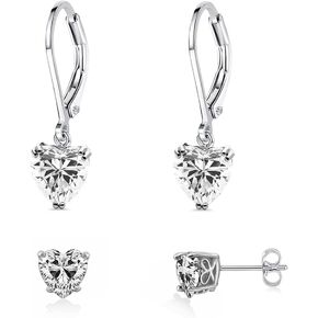 925 Sterling Silver Drop Earrings for Women Princess Teardrop 5A Cubic Zirconia Earrings Hypoallergenic Dangle Earrings for Wedding