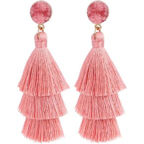 LEGITTA Tassel Earrings Layered Tiered Linear Drop Fashion Trending Earrings
