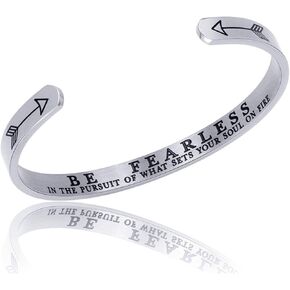 MUERDOU Inspirational Cuff Bracelet Bangle for Women Christian Bible Verse Bracelet Prayer Faith Religious Stainless Steel Bangle Gifts for Her