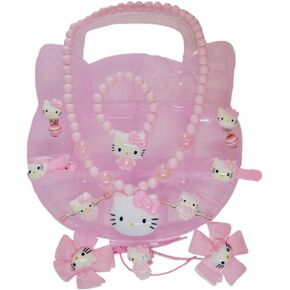 مجموعة مجوهرات فتاة KwahKwah Hellokitty Kid إكسسوارات أزياء أقراط ومشابك شعر مجموعة قلادة الأميرة الكرتونية in Kuwait