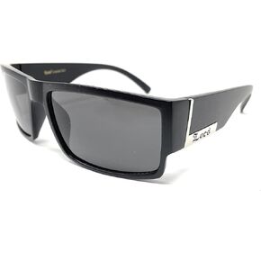 Locs Mens Flat Top Gangster Sunglasses Black Silver Frame 91026