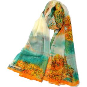 Shanlin Super Large Silk Feel Floral Scarves for Women in Gift Box in Kuwait