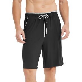 GYS Men's Bamboo Pajama Shorts Soft Sleep Lounge Shorts Comfy Button Fly Pajama Bottom with Pockets