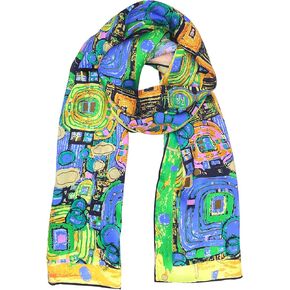 aningkimi 100% Mulberry Silk Scarf Women's Fashion Scarves Square and Long Bandana Shawls and Wraps Artist Collection Gift