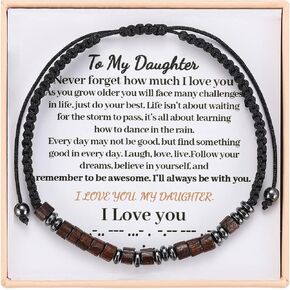 To My Son - I Love You Morse Code Bracelet, Adjustable Inspirational Beaded Morse Code Bracelets, Personalized Men Bracelet, Back to School Bracelet, First Day of School Bracelet Gift for Son in Kuwait