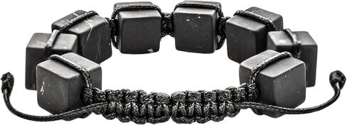 Keled Rocks Shungite Bracelet - is Made of a Black Shungite Stone Type II - It's Excellent for Grounding - When Placed in Contact with Skin absorbs The Energy of Mobile Phones NFC, 5G and etc in Kuwait
