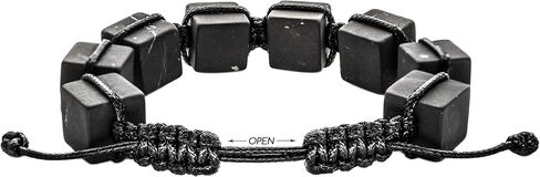Keled Rocks Shungite Bracelet - is Made of a Black Shungite Stone Type II - It's Excellent for Grounding - When Placed in Contact with Skin absorbs The Energy of Mobile Phones NFC, 5G and etc in Kuwait