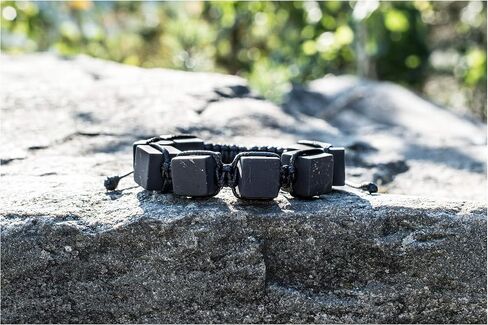 Keled Rocks Shungite Bracelet - is Made of a Black Shungite Stone Type II - It's Excellent for Grounding - When Placed in Contact with Skin absorbs The Energy of Mobile Phones NFC, 5G and etc in Kuwait