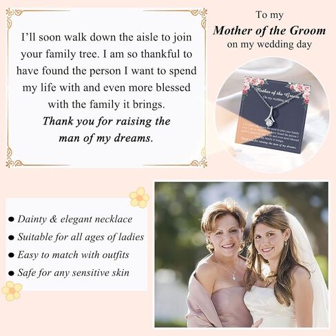 Dainty Necklace for Bonus Mom/Boyfriend's Mom/Mother of the Bride/Mother of the Groom/Daughter, Wedding Gifts in Kuwait