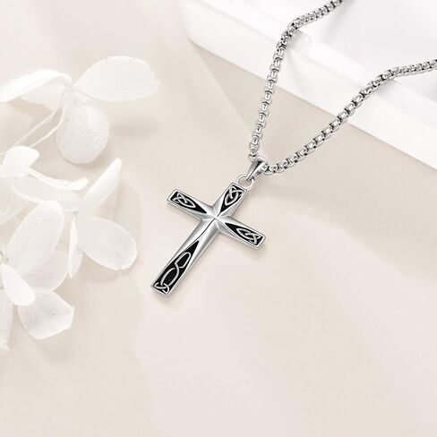 ONEFINITY Religious Cross Pendant Necklace Sterling Silver Origami Cross Pendant Gifts for Women Men Jewelry in Saudi Arabia