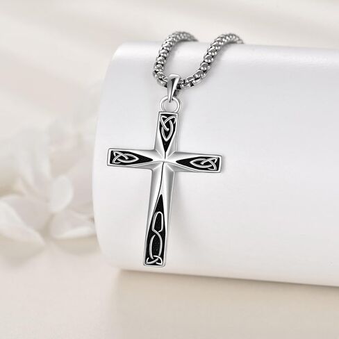 ONEFINITY Religious Cross Pendant Necklace Sterling Silver Origami Cross Pendant Gifts for Women Men Jewelry in Saudi Arabia