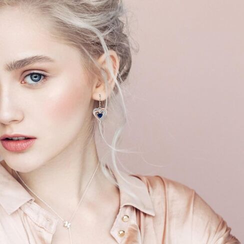 أقراط ريمارد على شكل قلب ليفرباك للنساء، 925 من الفضة الاسترليني المتدلية على شكل قطرة على شكل قلب مجوهرات جوهرة الميلاد للنساء in Kuwait