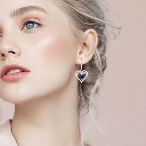 أقراط ريمارد على شكل قلب ليفرباك للنساء، 925 من الفضة الاسترليني المتدلية على شكل قطرة على شكل قلب مجوهرات جوهرة الميلاد للنساء in Kuwait