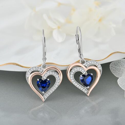 أقراط ريمارد على شكل قلب ليفرباك للنساء، 925 من الفضة الاسترليني المتدلية على شكل قطرة على شكل قلب مجوهرات جوهرة الميلاد للنساء in Kuwait