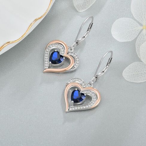 أقراط ريمارد على شكل قلب ليفرباك للنساء، 925 من الفضة الاسترليني المتدلية على شكل قطرة على شكل قلب مجوهرات جوهرة الميلاد للنساء in Kuwait